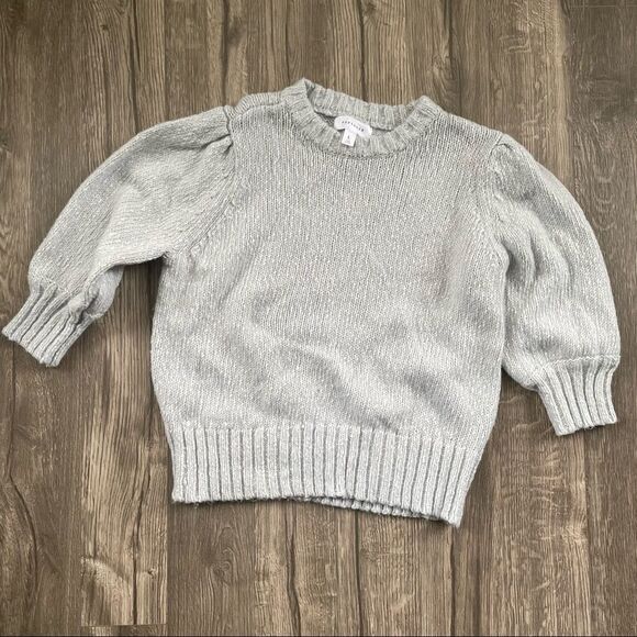 Popsugar Puff Sleeve Sweater Knit Crewneck Sparkly Blue - Picture 8 of 8